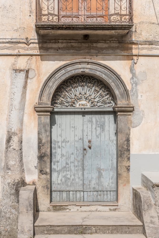 Rustic Blue Doorway by Photolovers — canvas wall art