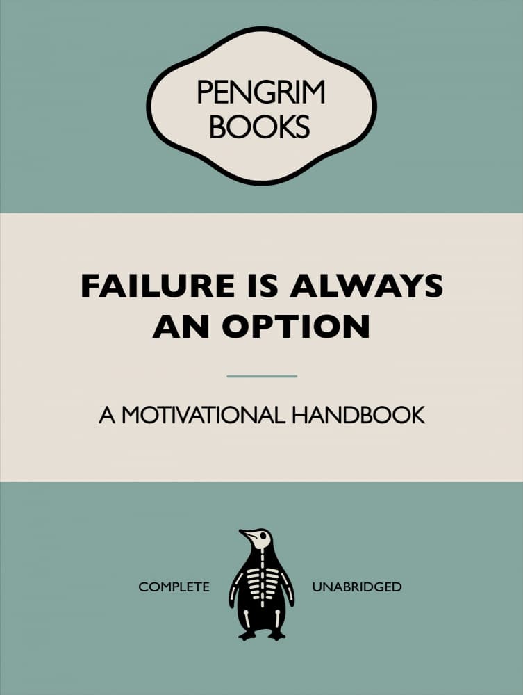 Ironic Penguin Motivation by Retrodrome — canvas wall art