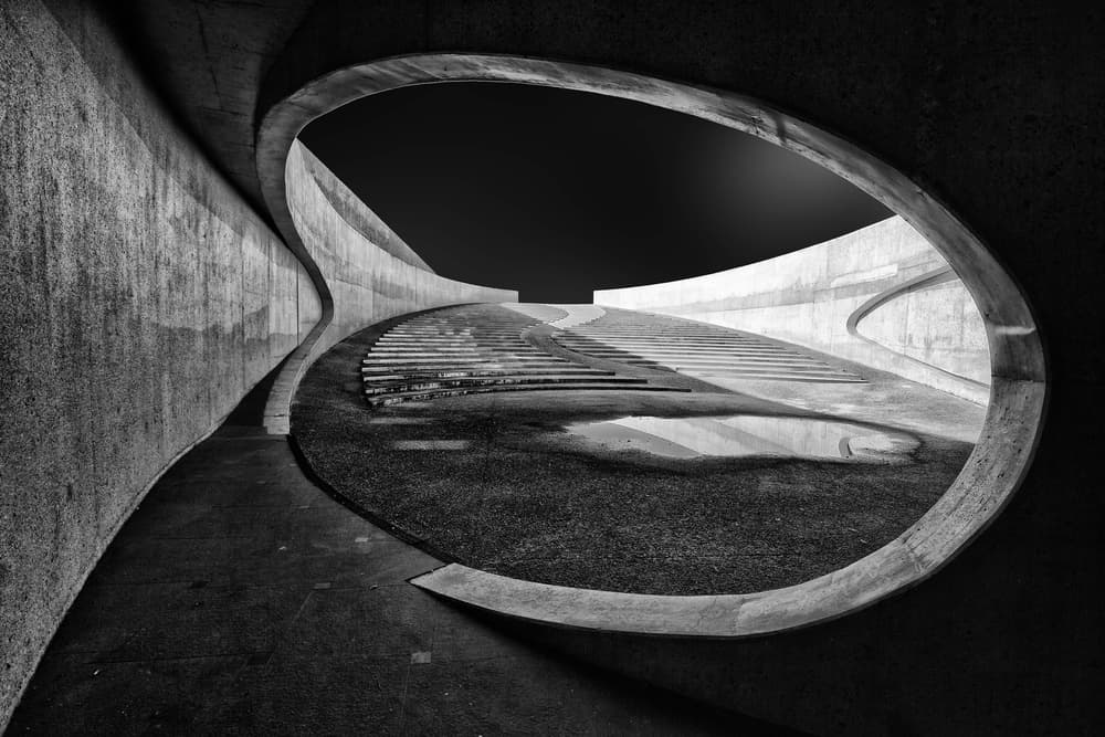 Curved Concrete Structure by Jeroen van de Wiel — canvas wall art