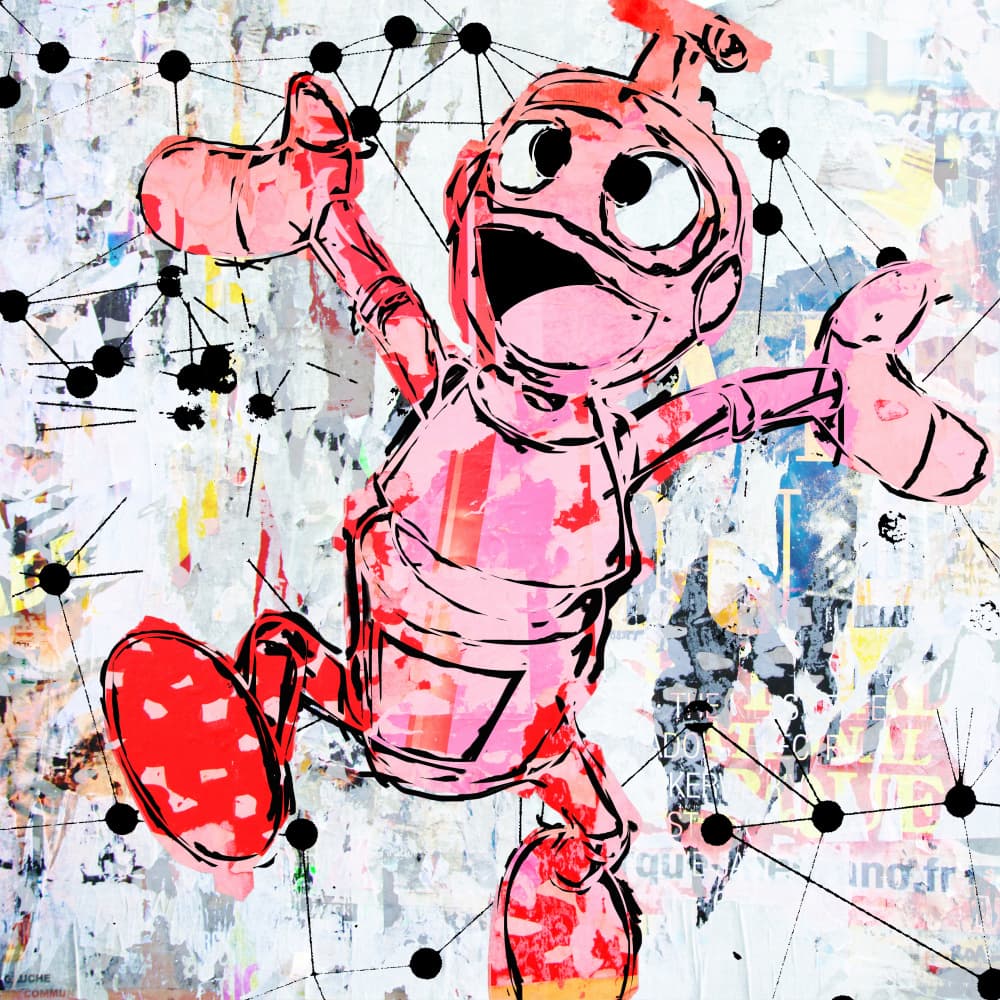 Energetic Pink Robot by PASLIER Morgan — canvas wall art