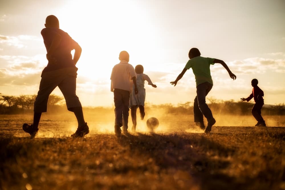 Golden Hour Soccer Game by Stefan Miron — canvas wall art
