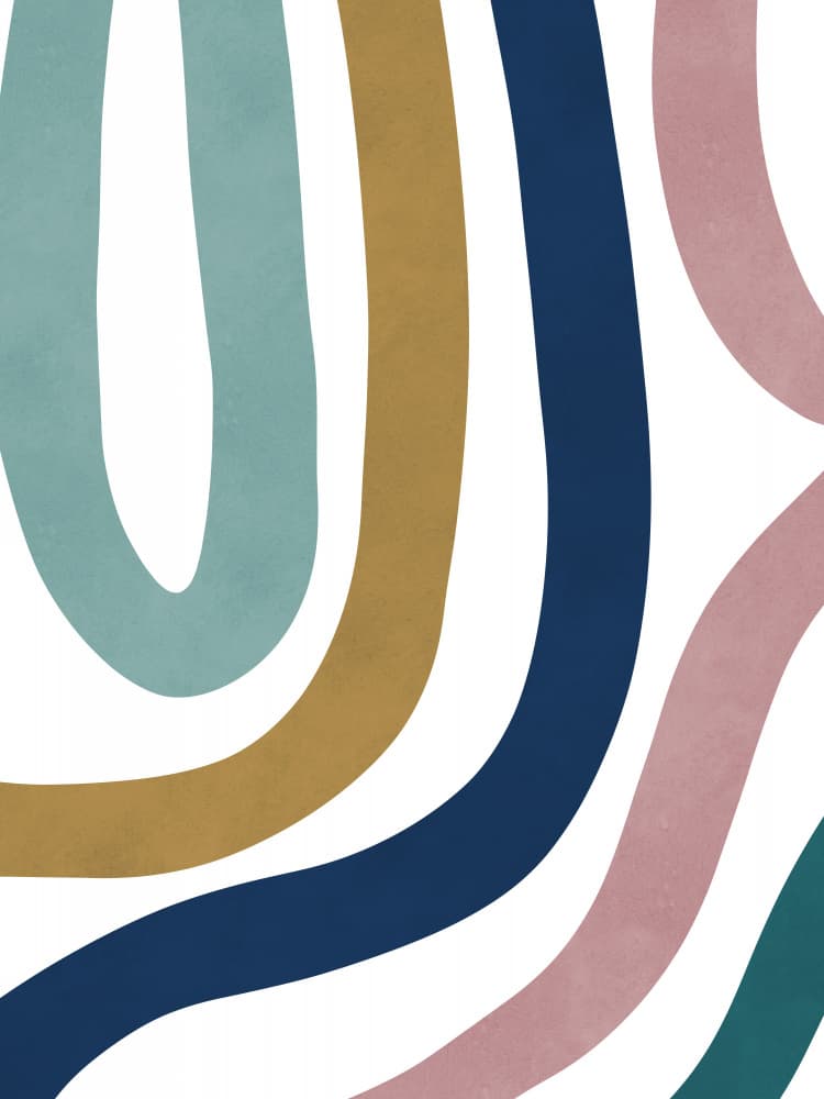Muted Abstract Curves by Vitor Costa — canvas wall art