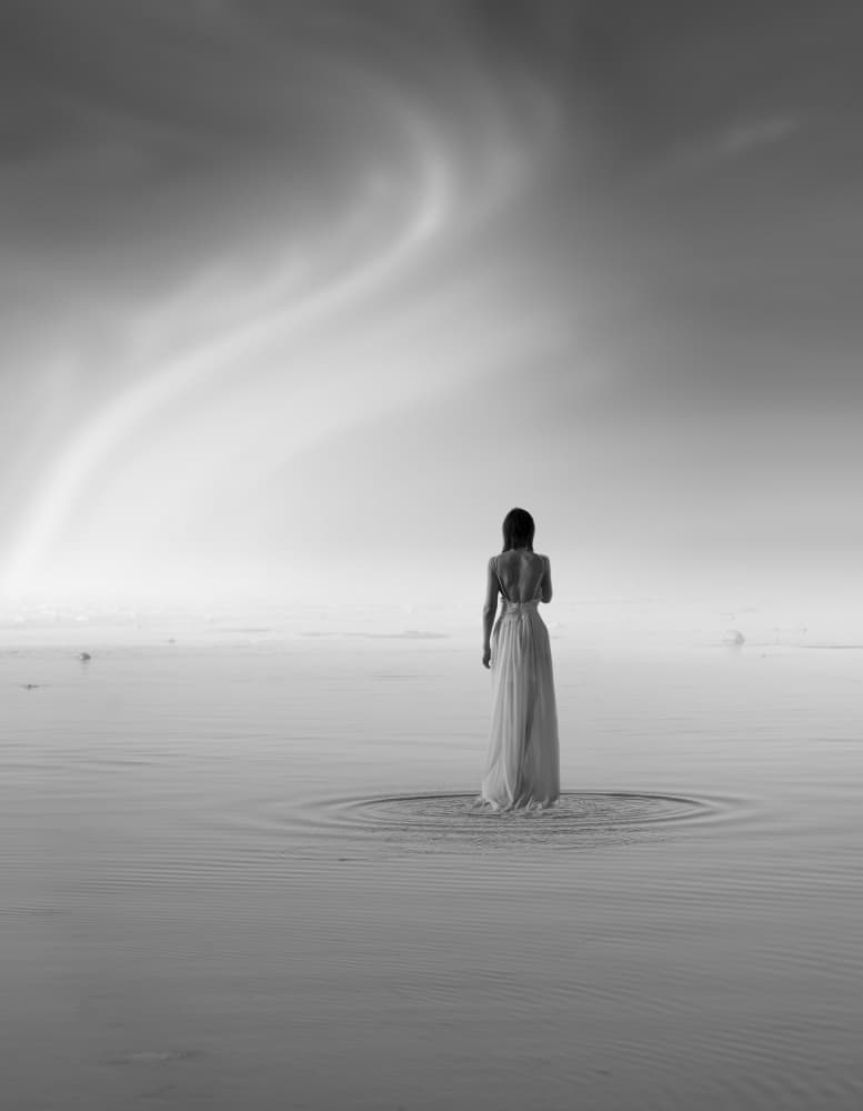 Woman in Calm Waters by Cesare Sent — canvas wall art
