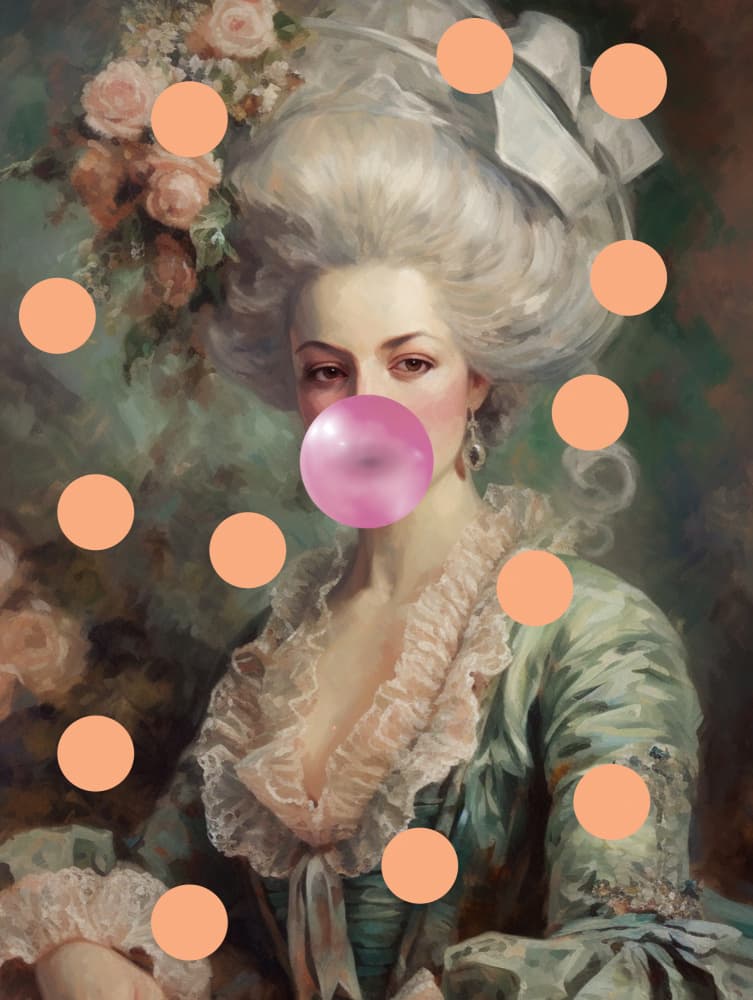 Bubblegum Rococo Lady by Talitha McQueen — canvas wall art
