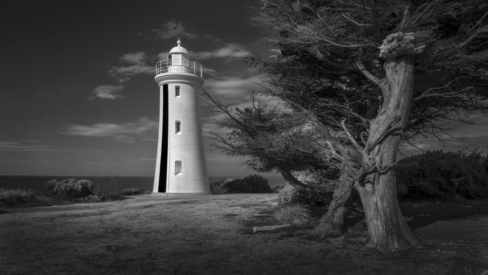 Windswept Coastal Lighthouse by Emanuel Papamanolis — canvas wall art