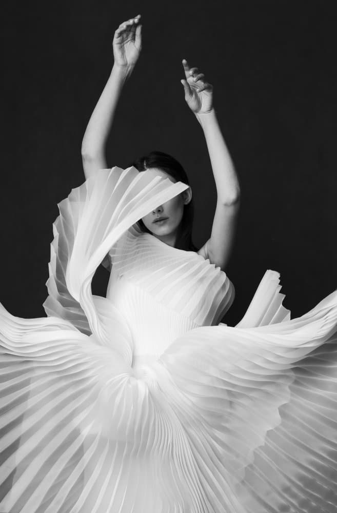 Elegant Fabric Dance by Peyman Naderi — canvas wall art