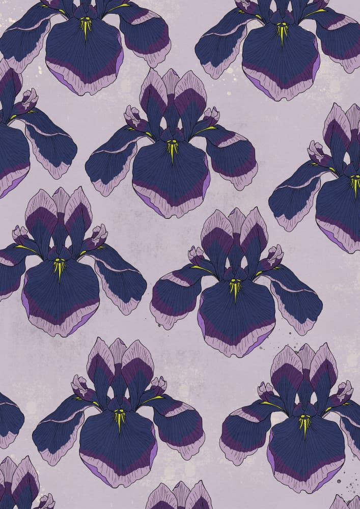 Elegant Iris Pattern by Nicholas — canvas wall art