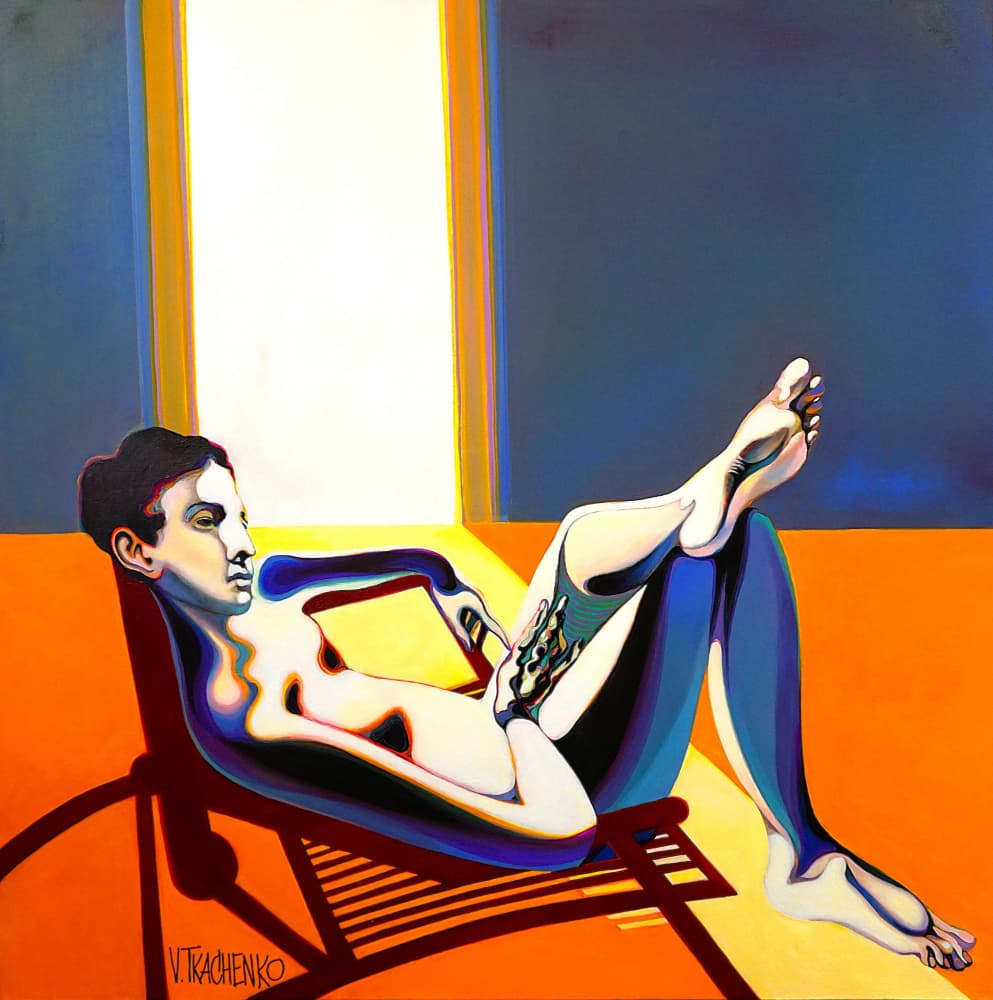Reclining Man in Sunlight by Victor Tkachenko — canvas wall art