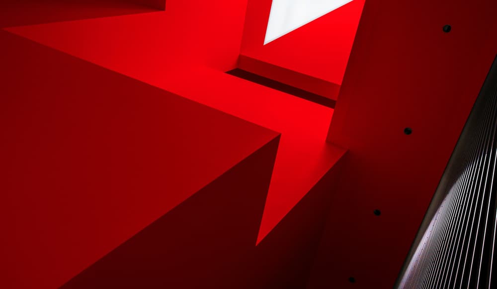 Bold Red Architecture by Tomasz Buczkowski ( Tomush ) — canvas wall art
