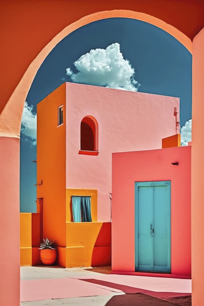 Vibrant Archway Scene by Treechild — canvas wall art