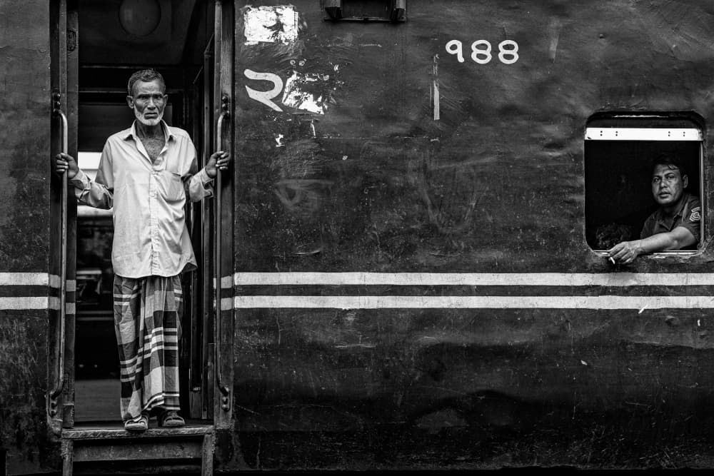 Faces on a Train by Joxe Inazio Kuesta Garmendia — canvas wall art