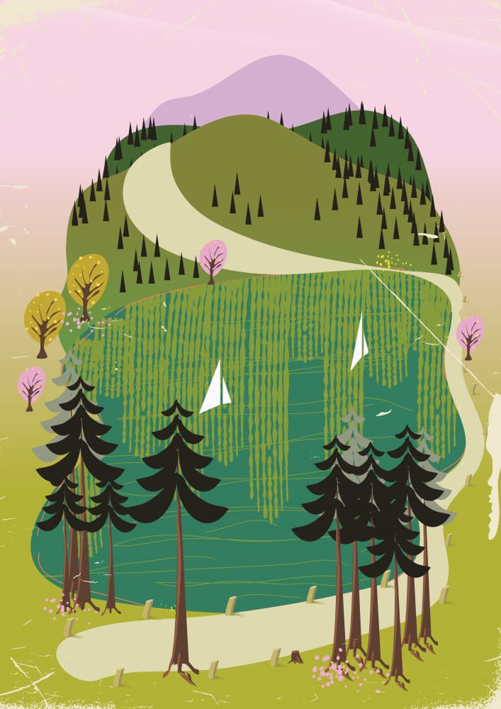 Serene Mountain Lake by Nicholas — canvas wall art