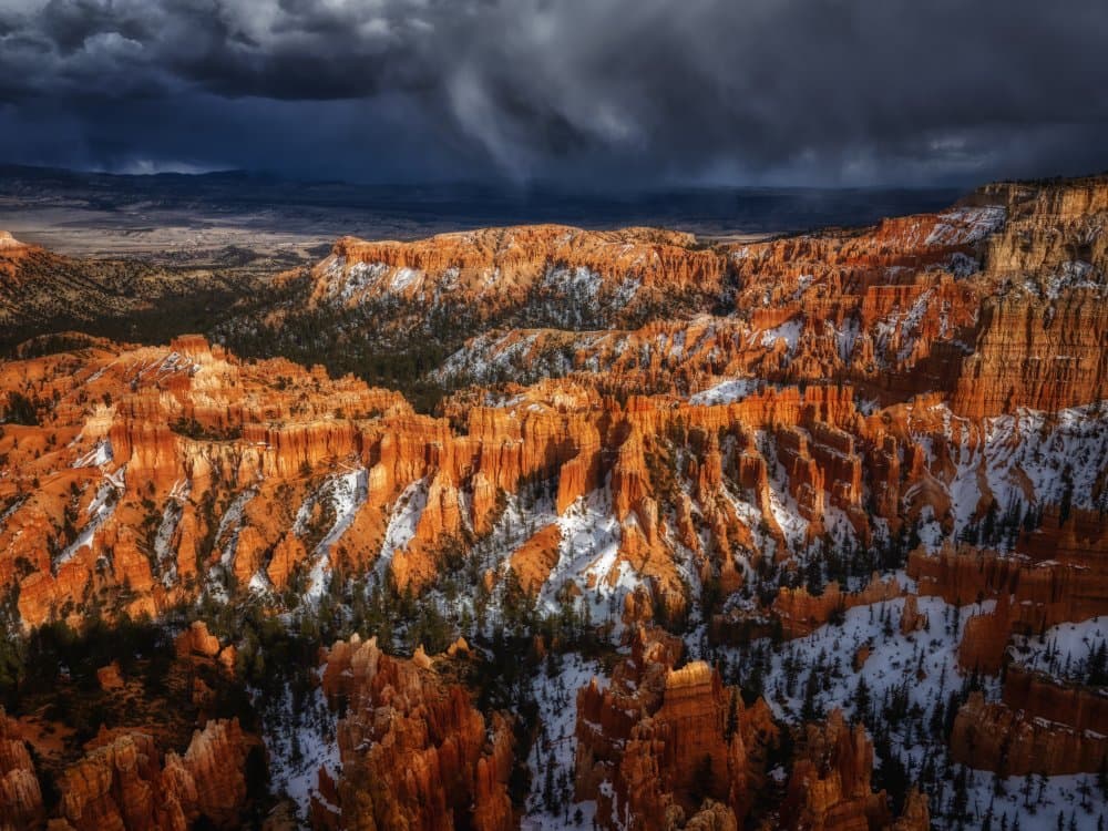 Snowy Canyon Storm by Anchor Lee — canvas wall art