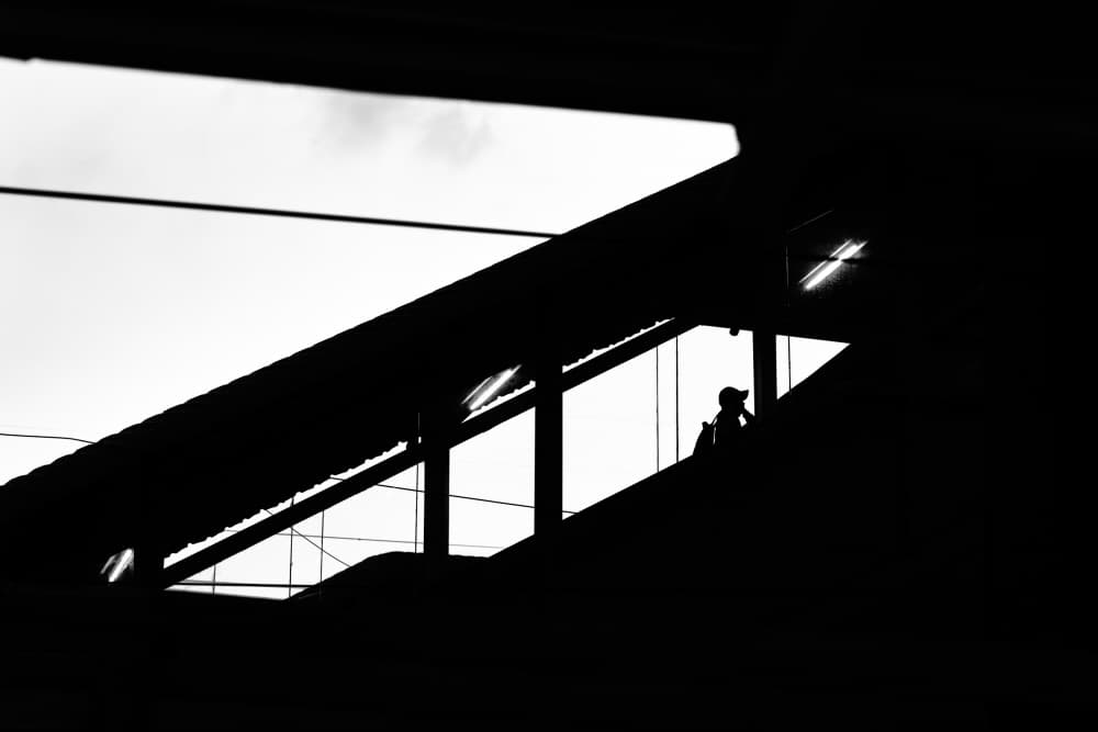 Urban Stairwell Silhouette by Rahmad Adriansyah — canvas wall art