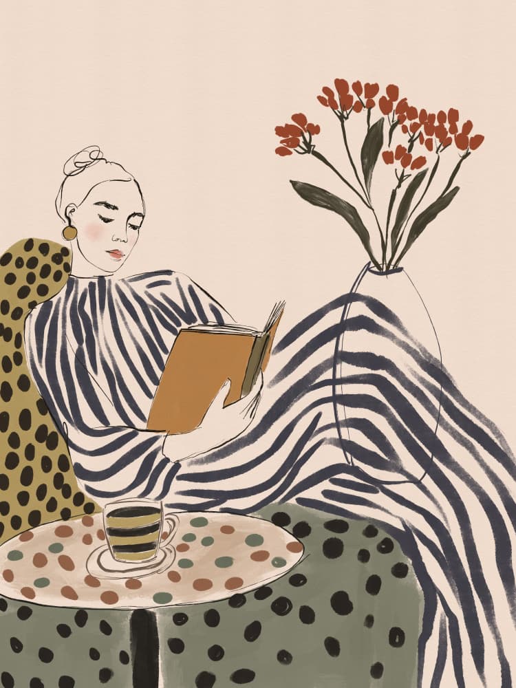 Chic Woman Reading