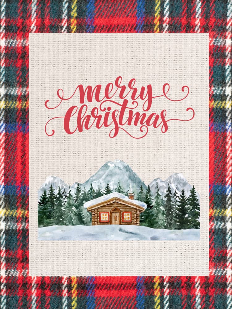 Merry Christmas Cabin by Jolly and Dash — canvas wall art