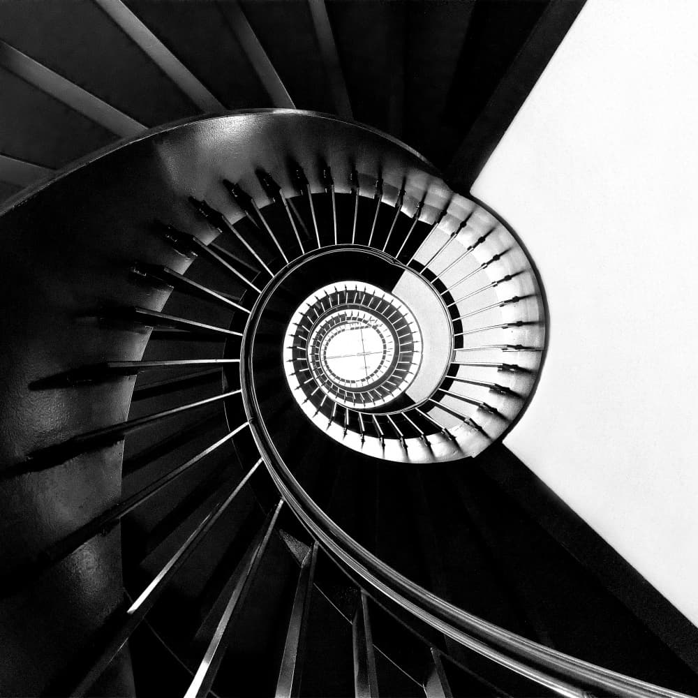 Dramatic Spiral Staircase by Wilma Wijers Smeets — canvas wall art