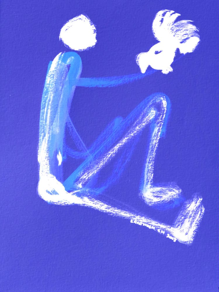 Peaceful Figure and Dove by Santhosh ch — canvas wall art