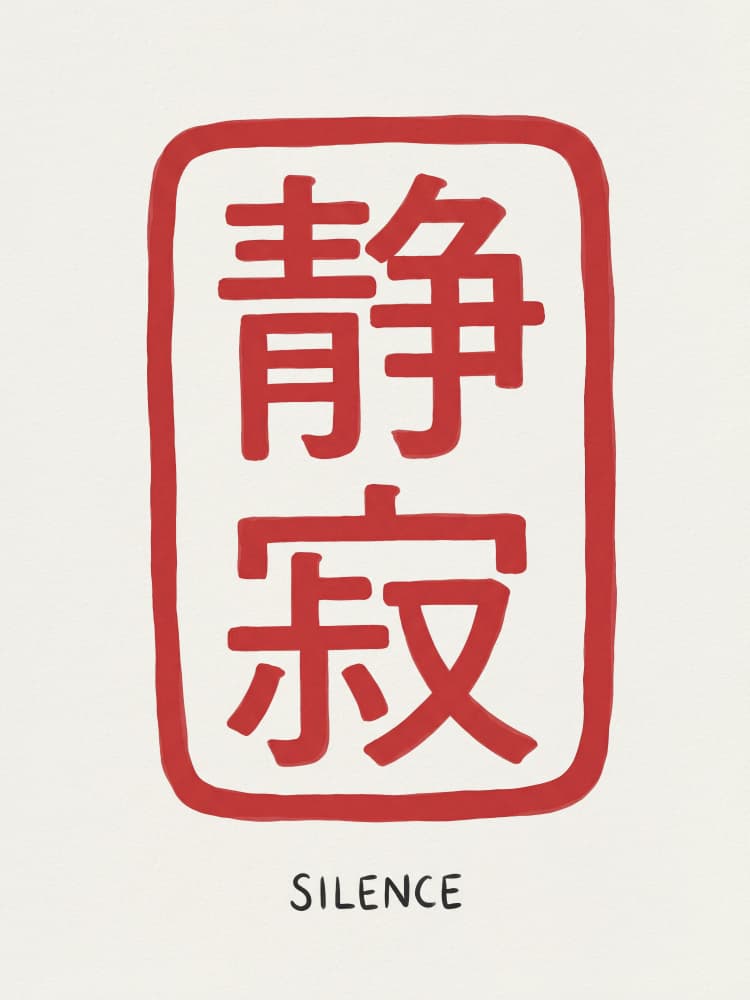 Zen Silence Calligraphy by Andreas Magnusson — canvas wall art