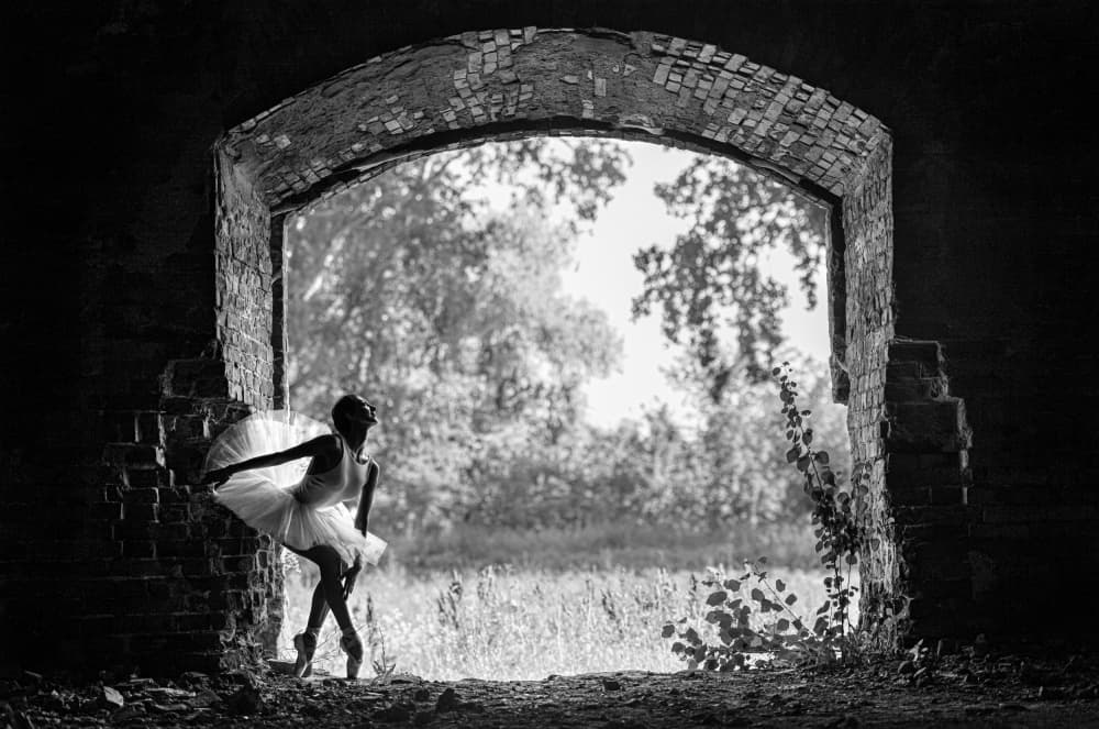 Ballet Silhouette Arch by Waldemar Szmidt — canvas wall art