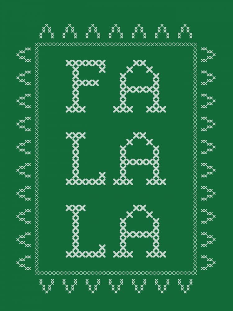 Falala Christmas Stitching by Jolly and Dash — canvas wall art