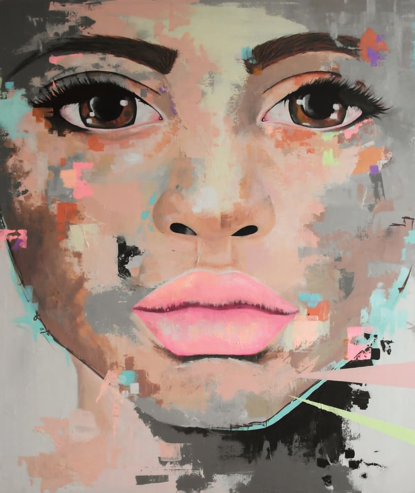 Vibrant Female Portrait by Rikke Løndager Boisen — canvas wall art