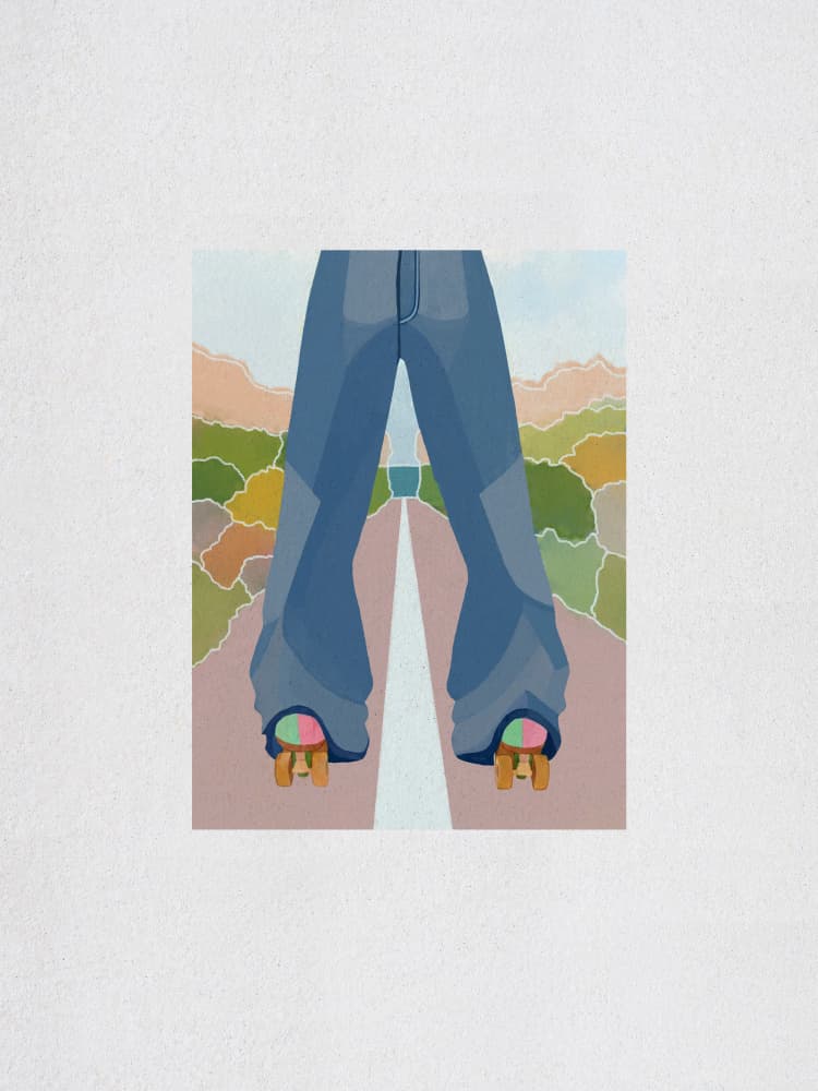 Retro Roller Skate Journey by Essa Van Reis — canvas wall art