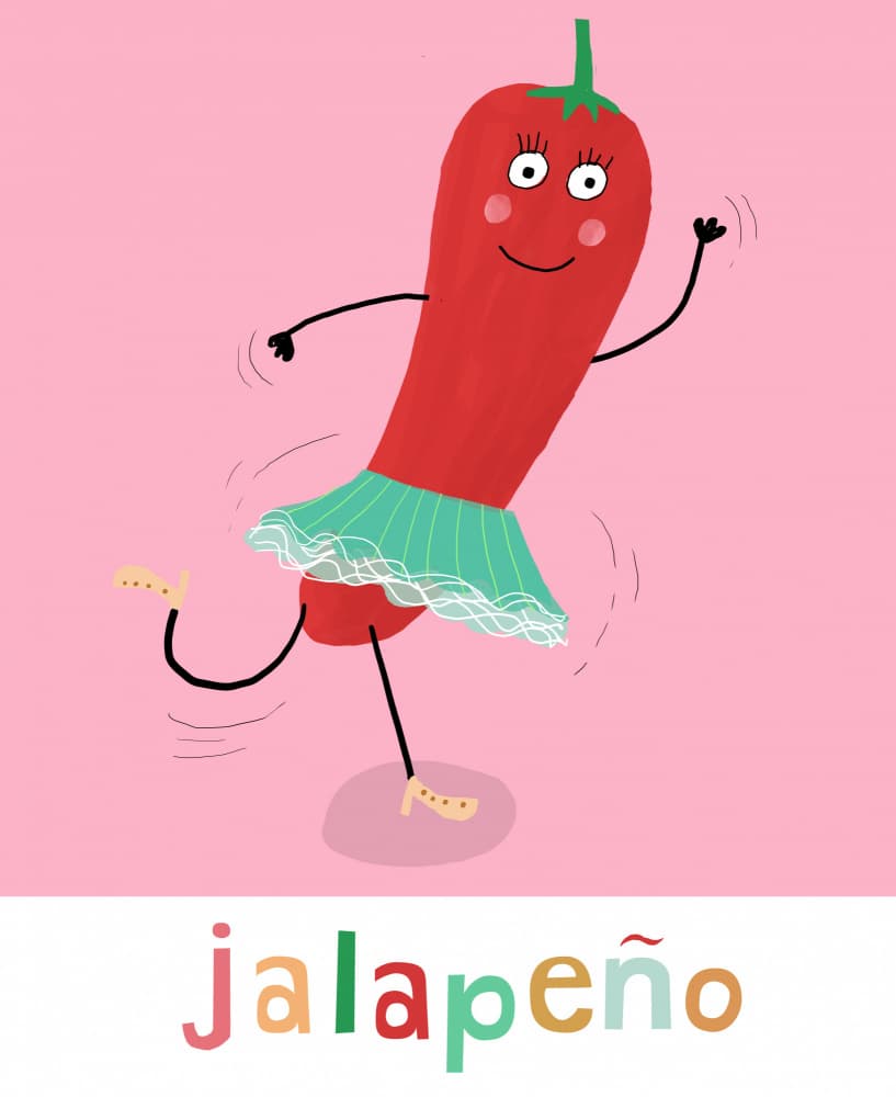 Dancing Jalapeño Pepper by Carla Daly — canvas wall art