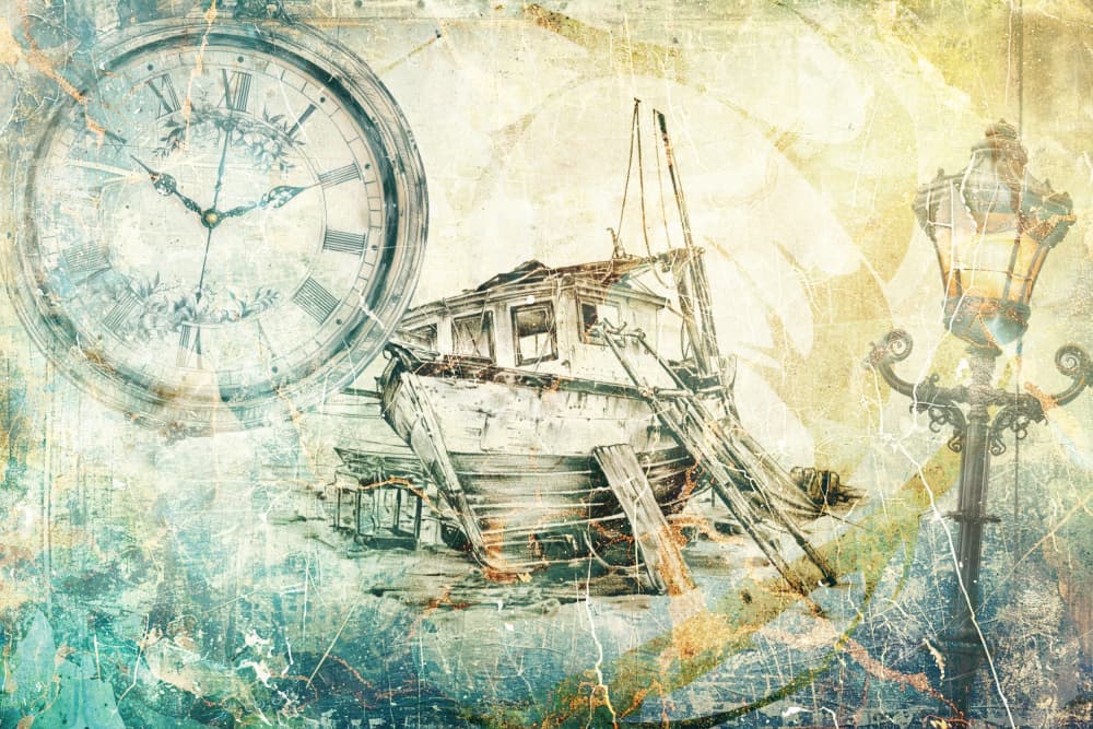 Forgotten Time Boat Lamp by Rafal Kulik — canvas wall art
