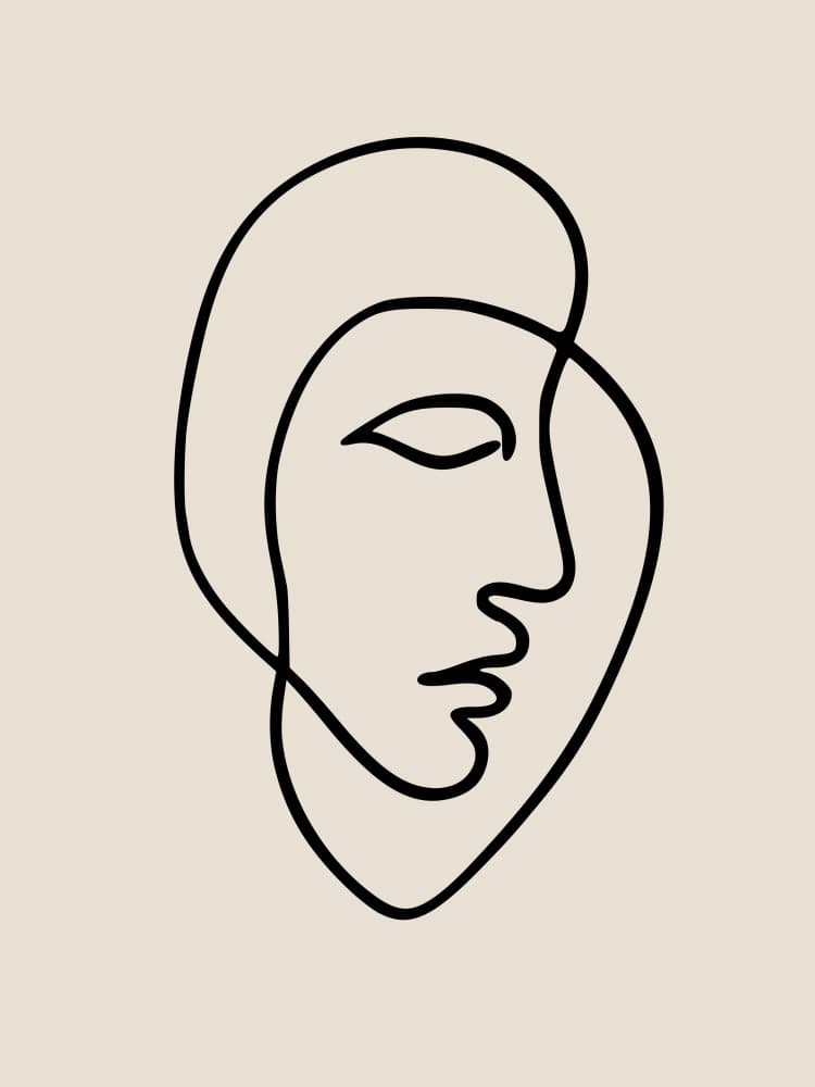 Minimalist Line Face by Little Dean — canvas wall art