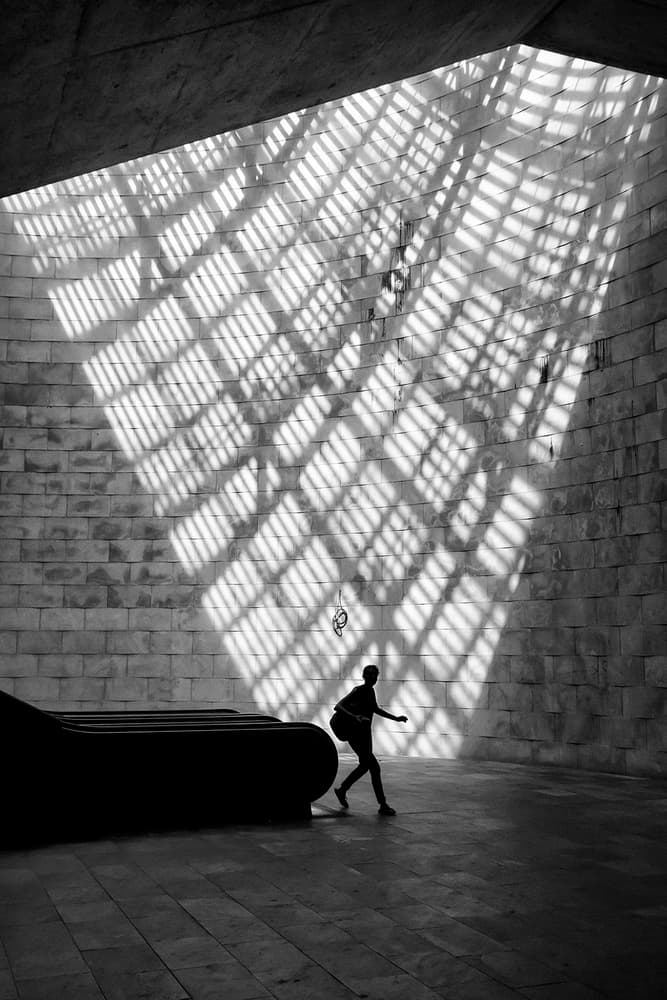 Geometric Shadows Figure by Luis Sarmento — canvas wall art