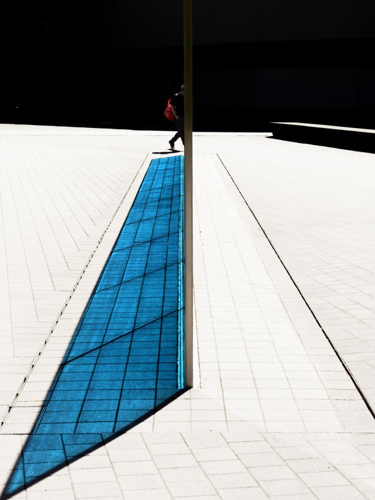 Blue Geometry Walker by Anna Niemiec — canvas wall art