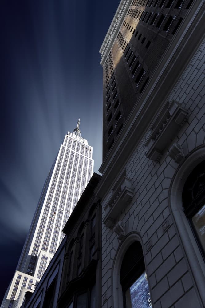 Towering Empire State Perspective by Sebastien DEL GROSSO — canvas wall art