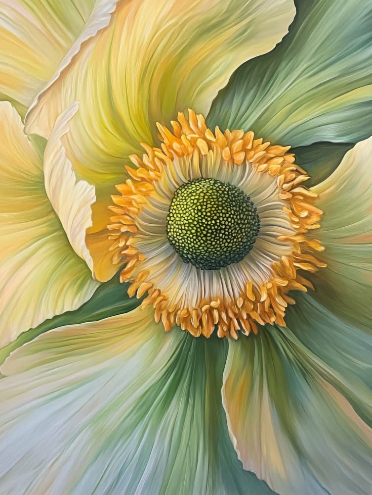 Yellow Green Poppy by Bilge Paksoylu — canvas wall art