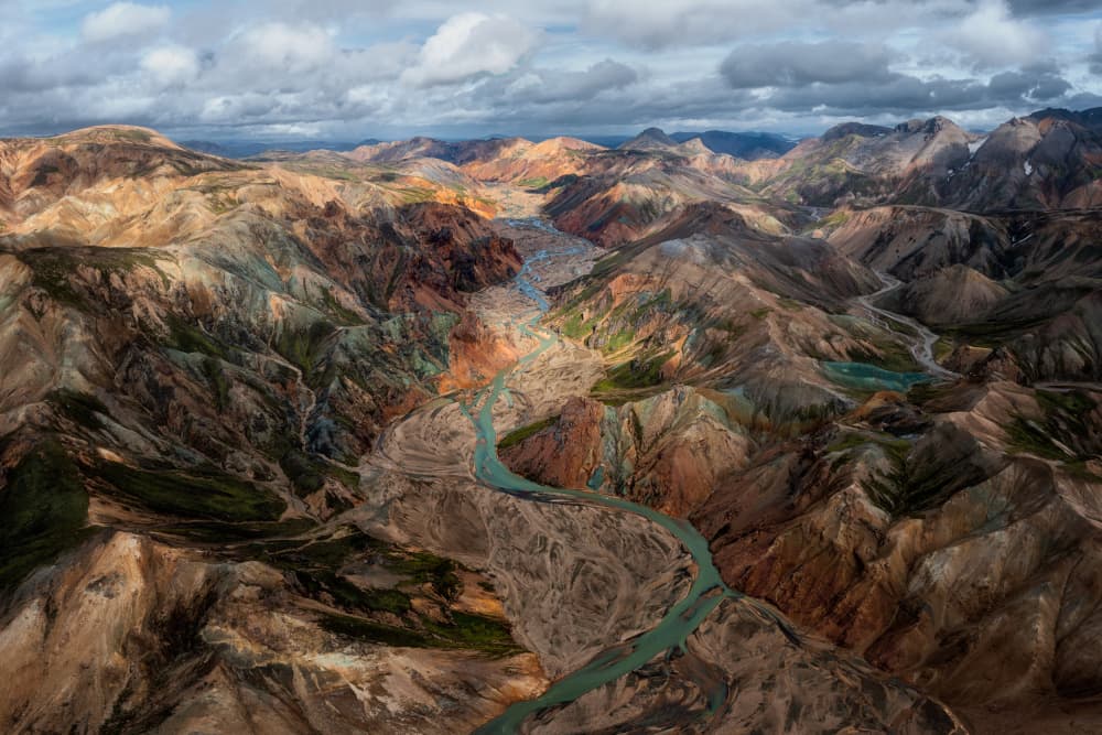 Colorful River Valley by James Bian — canvas wall art