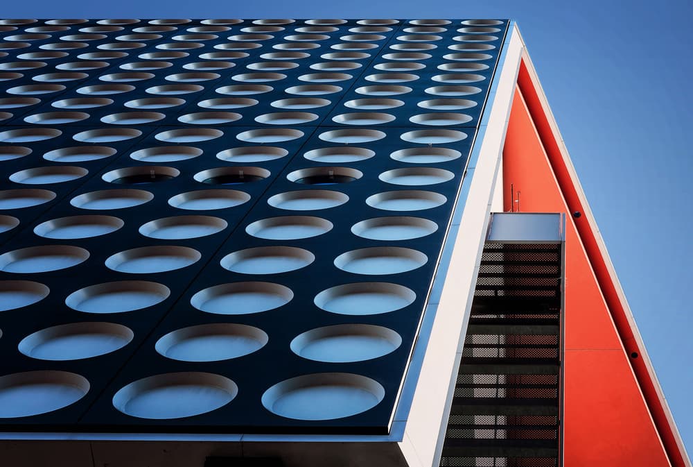 Bold Geometric Facade by Henk van Maastricht — canvas wall art