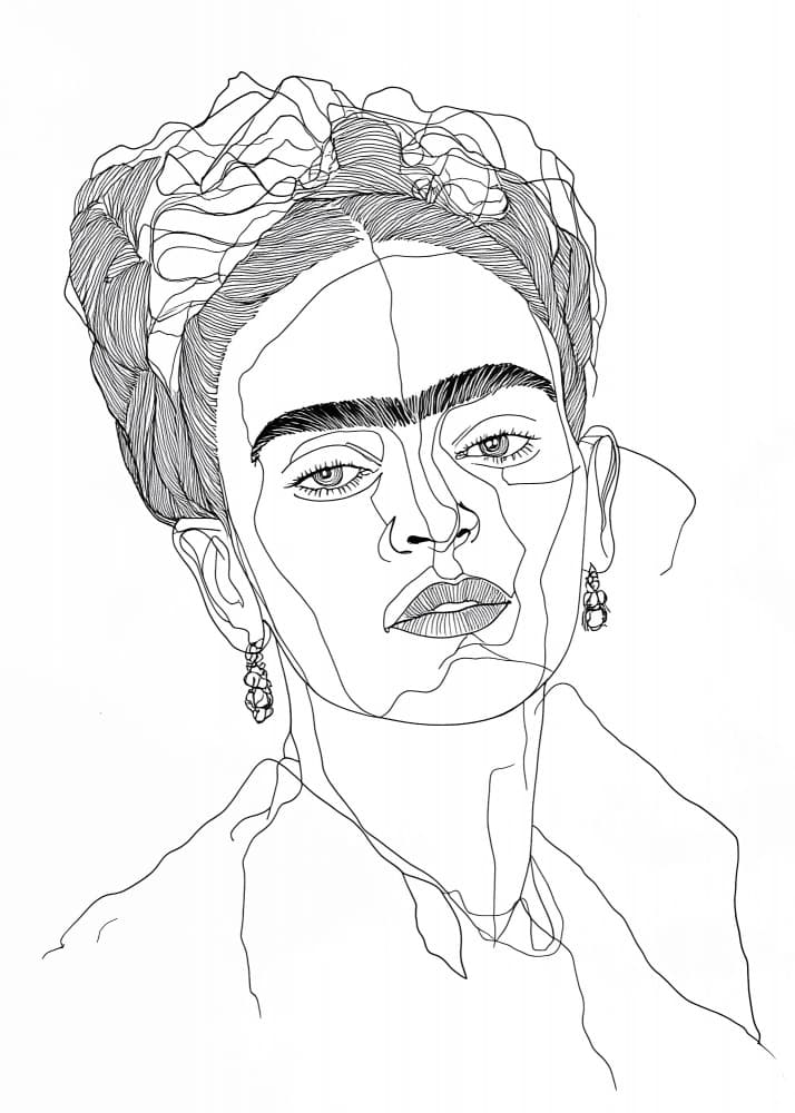 Iconic Contoured Portrait by Justyna Jaszke — canvas wall art