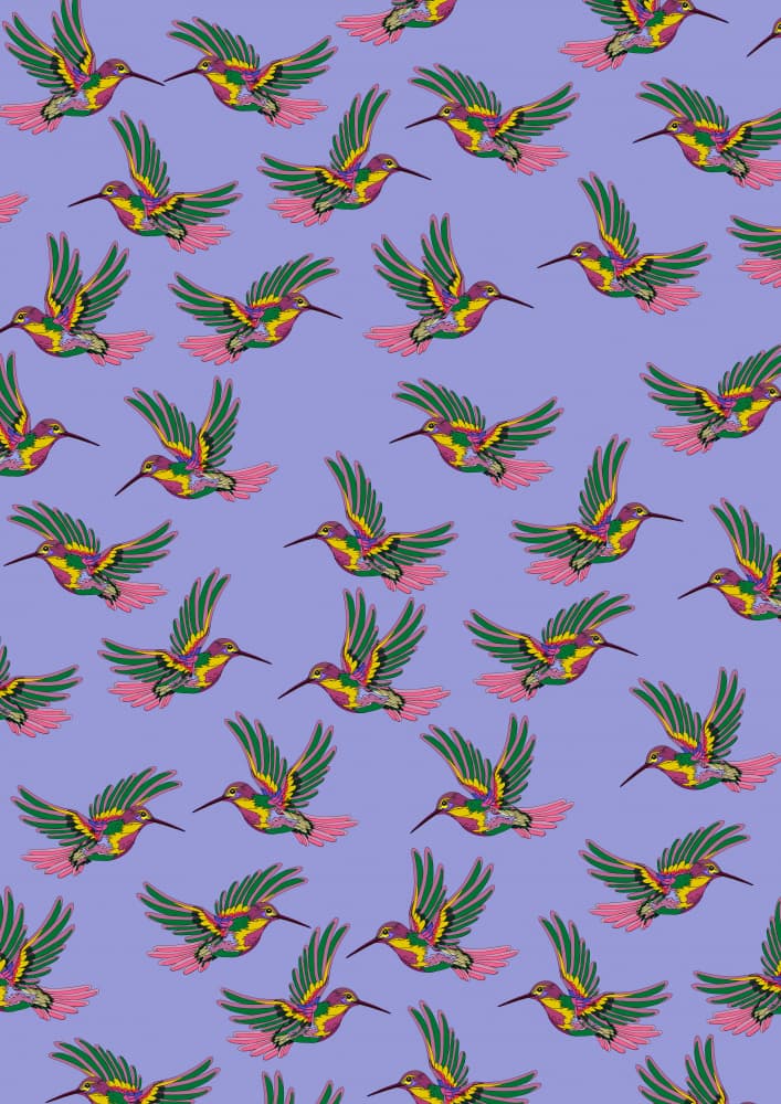 Vibrant Hummingbirds Pattern by Nicholas — canvas wall art