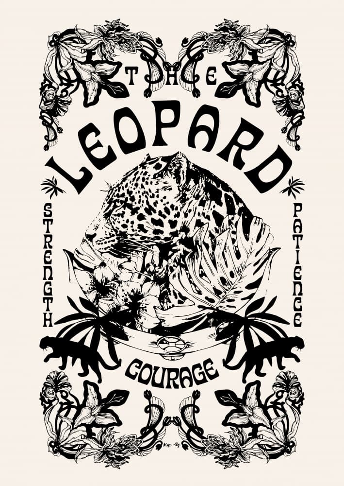Ornate Leopard Power by Katariina Kosunen — canvas wall art