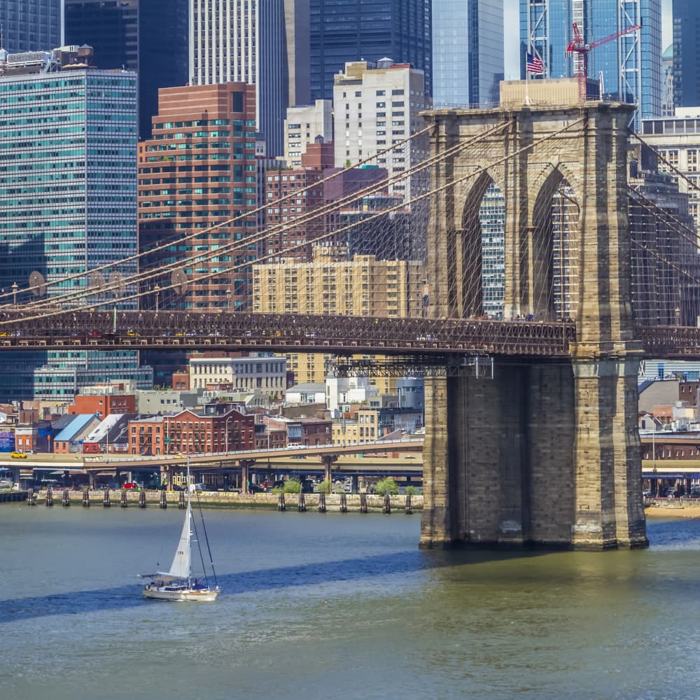 Brooklyn Bridge Sailing Day by Melanie Viola — canvas wall art