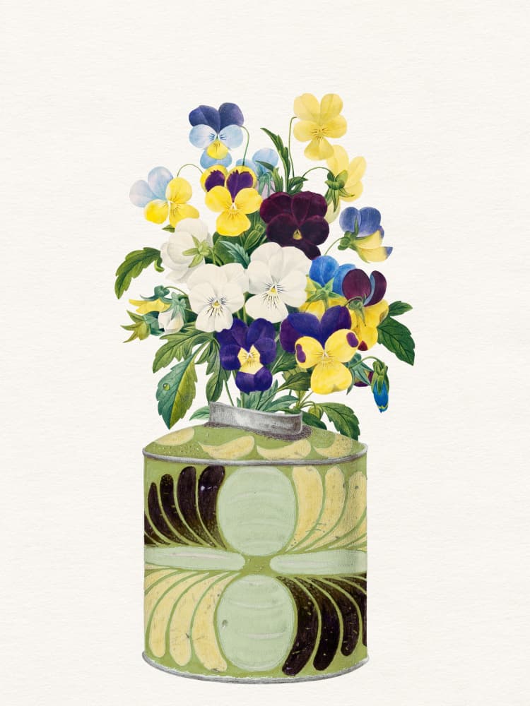 Colorful Pansy Bouquet by Wild Violets — canvas wall art