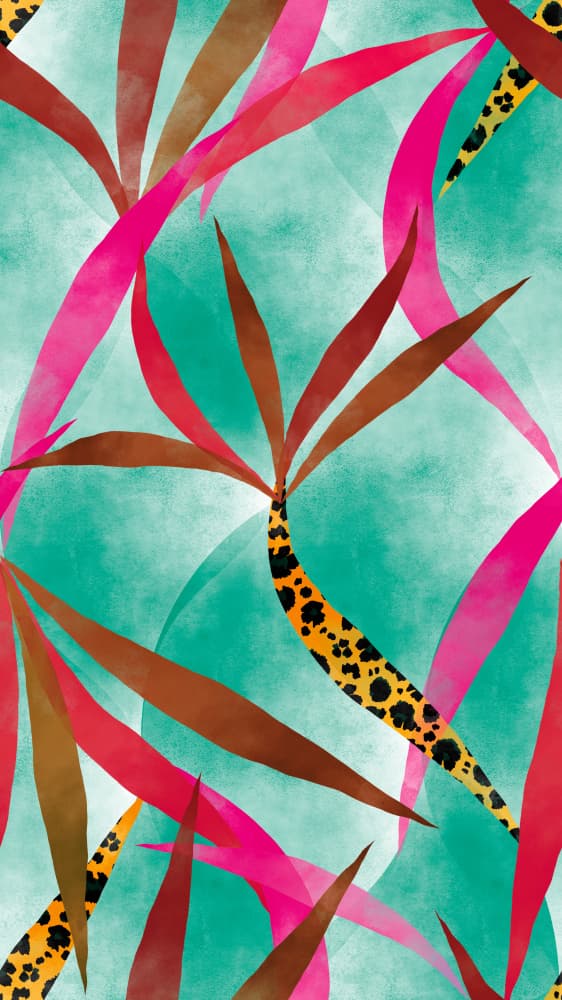 Exotic Leopard Tropical Leaves by Pecilia Mariano — canvas wall art