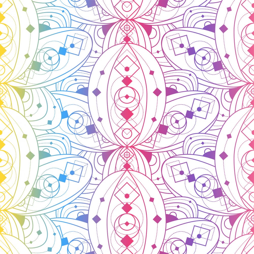 Geometric Lotus Rainbow by Marika Barsrsind — canvas wall art