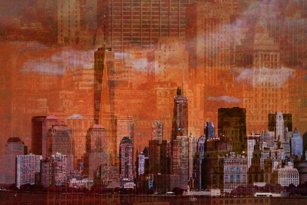 Abstract New York City by Hans-Wolfgang Hawerkamp — canvas wall art