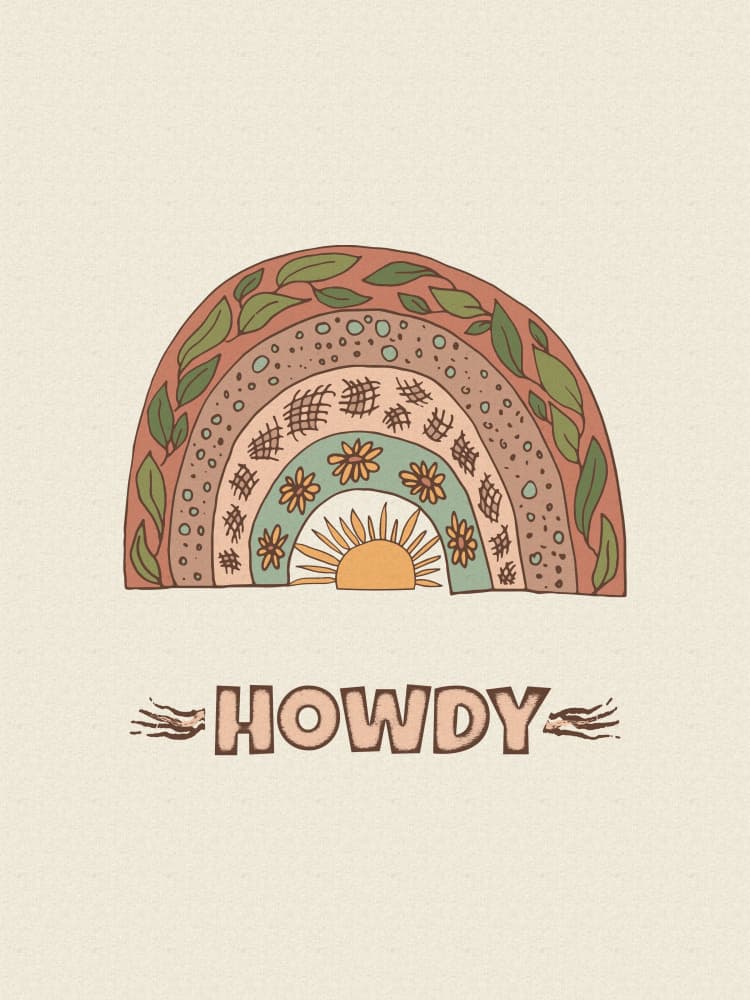 Howdy Boho Rainbow by Olena Kovalova — canvas wall art