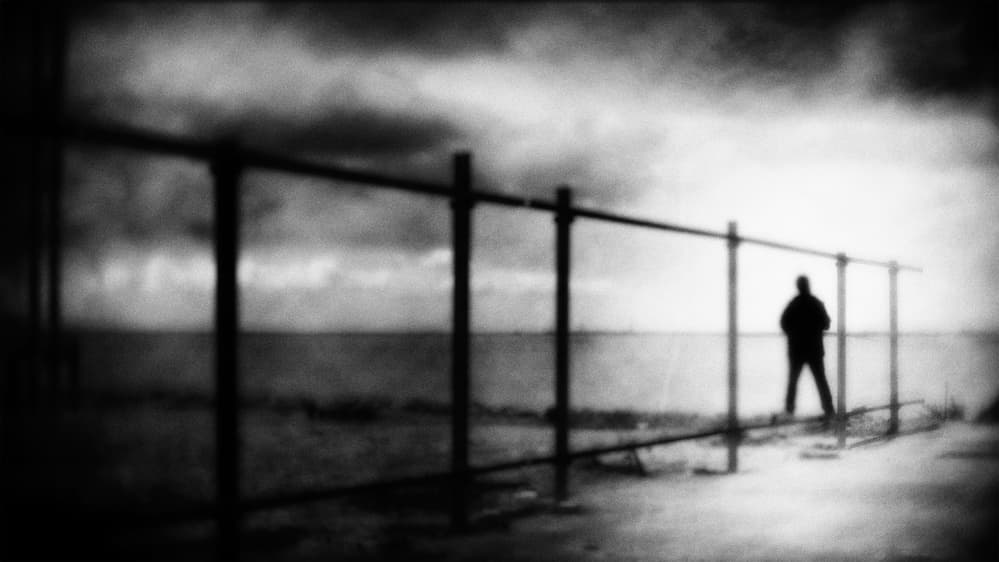 Solitary Figure Ocean View by Ina Tänzer — canvas wall art
