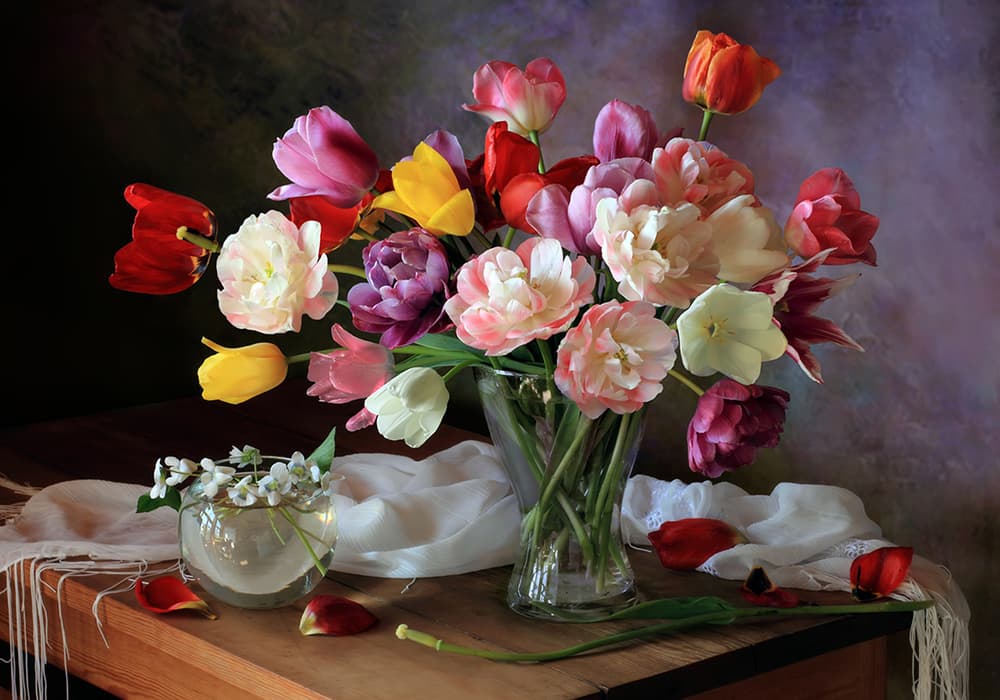 Vibrant Spring Tulips by Tatyana Skorokhod — canvas wall art