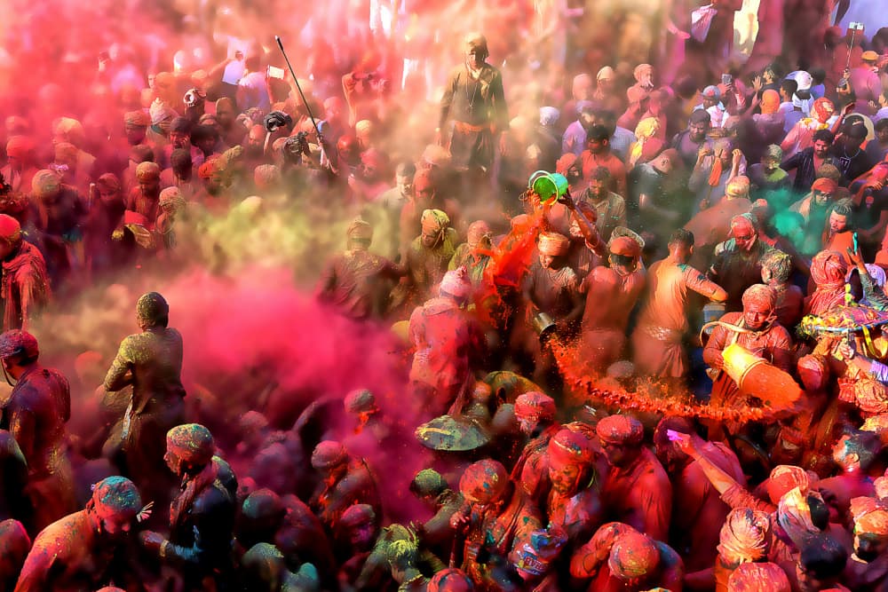 Holi Color Festival by Shaibal Nandi — canvas wall art