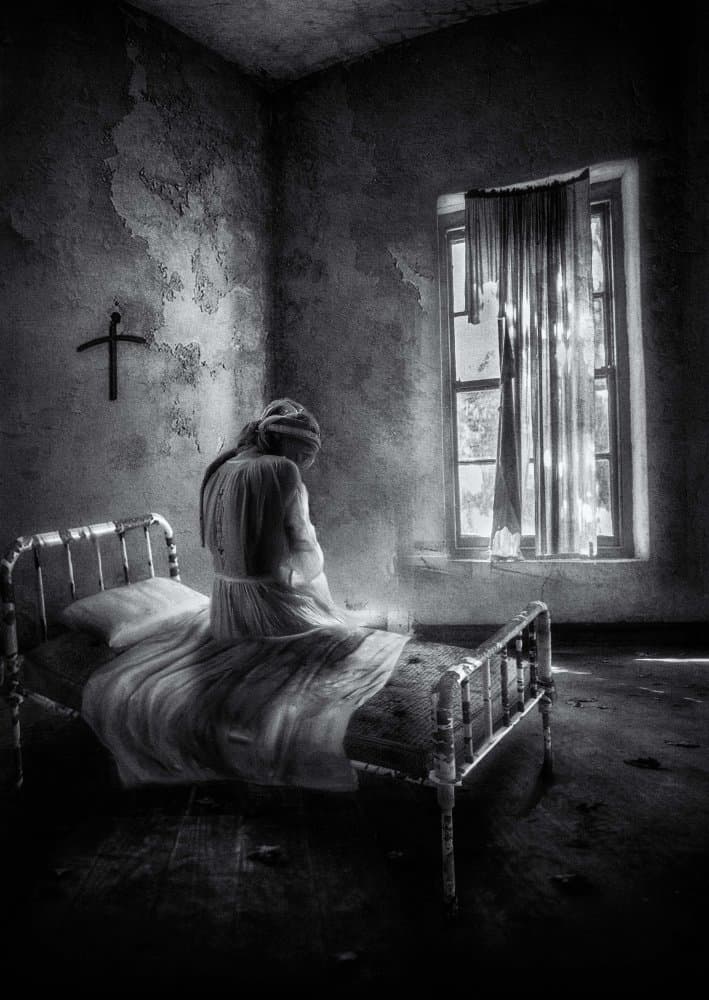 Pensive Woman Room by Charlaine Gerber — canvas wall art