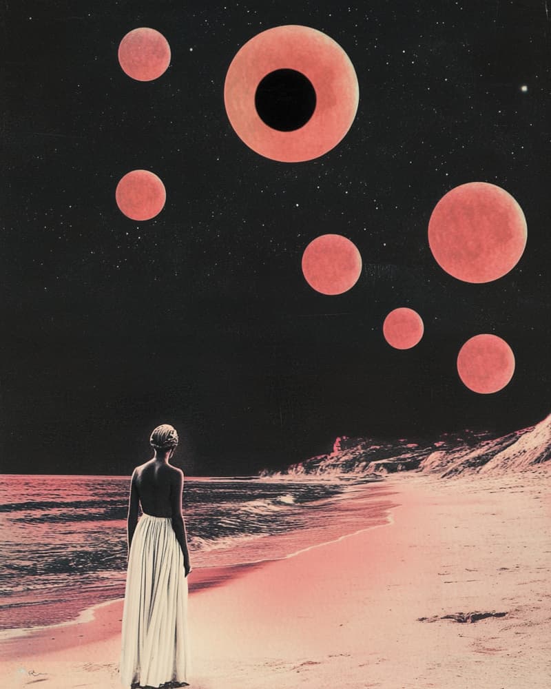 Pink Beach Cosmic Dream by Samantha Hearn — canvas wall art